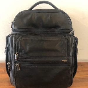 Tumi Black Leather Alpha Backpack